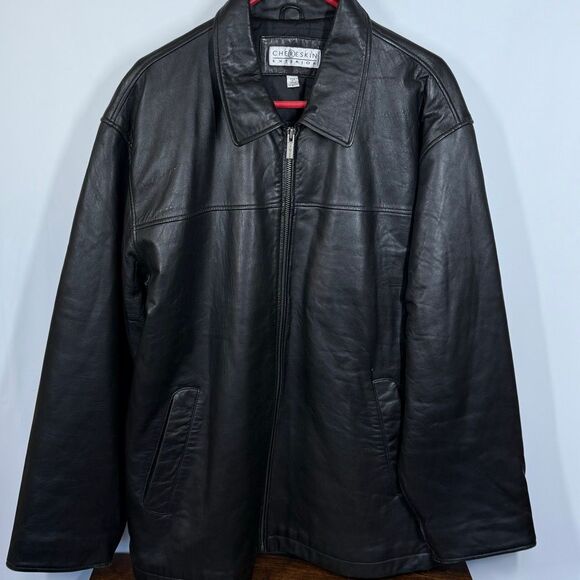 Chereskin Exterior Men black leather jacket size large - Picture 1 of 14